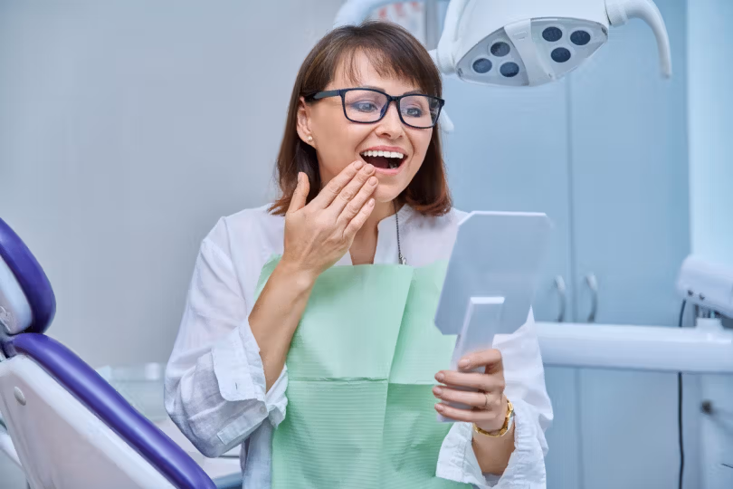 Dentist performing restorative dental care